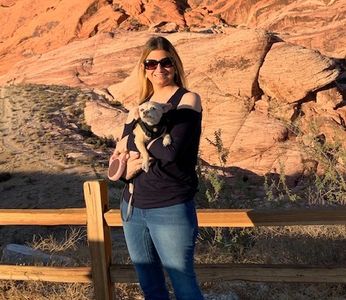 Adrienne with Crystal at Red Rock Canyon.