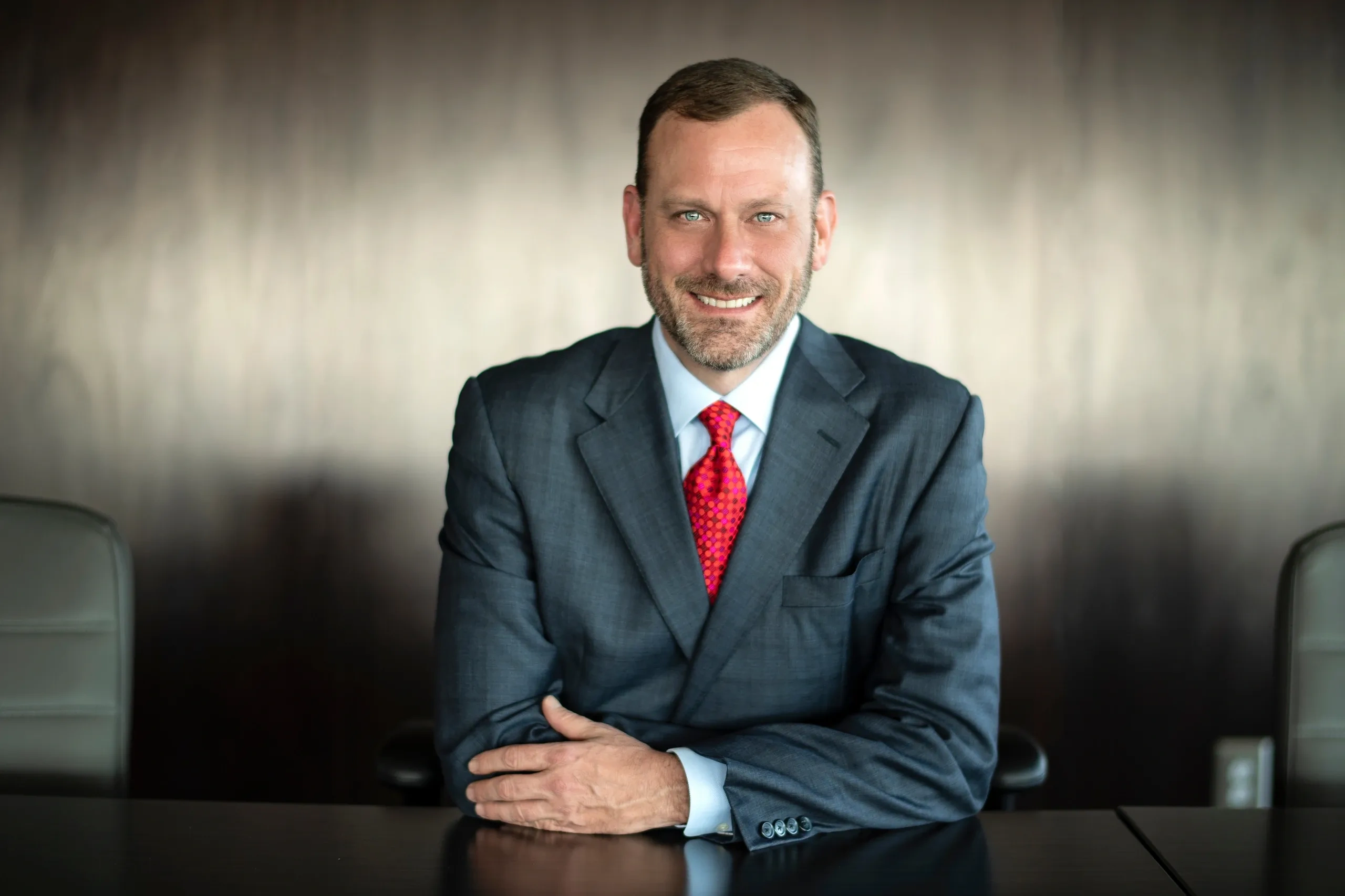 Professional corporate head shot taken on location