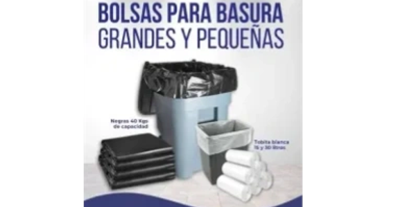 Bolsas para basura grandes y pequeñas.