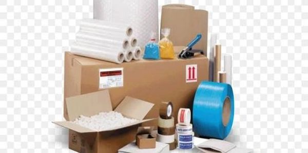 Material de embalaje y caja para envíos.