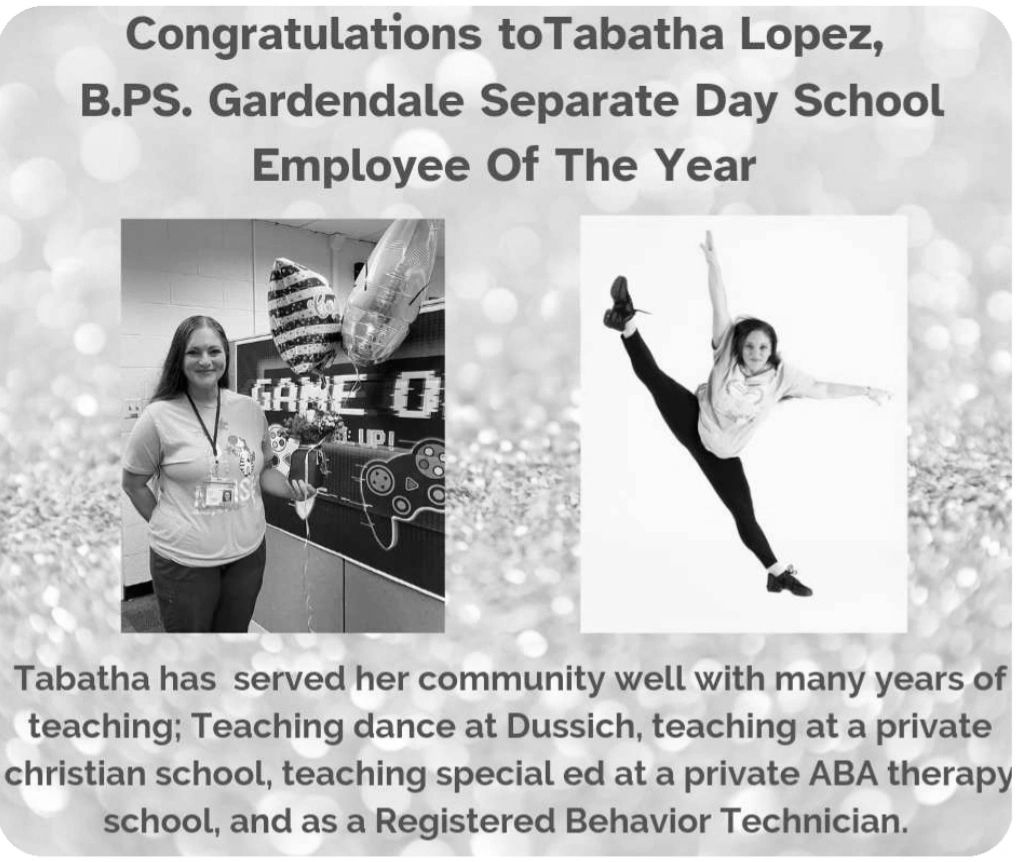 Congratulations Ms. Tabatha lopez.  We are so proud of you