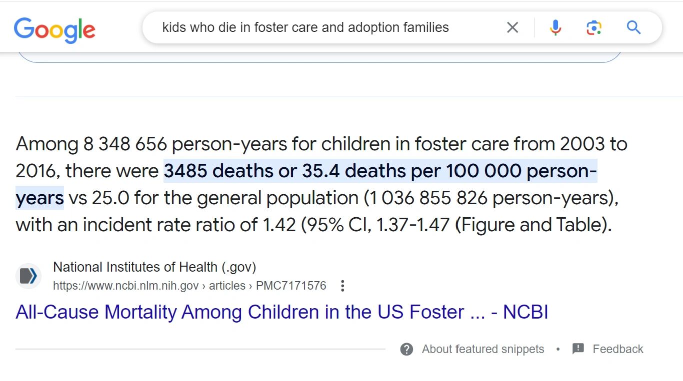 More children die in foster care than at home