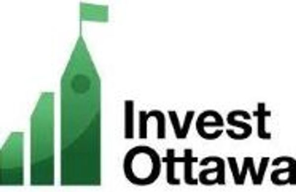 Invest Ottawa logo with green bars and tower.