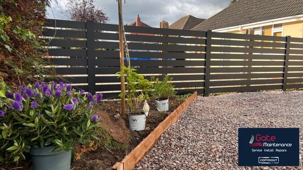 Aluminium slatted fencing installation and supply Gloucestershire