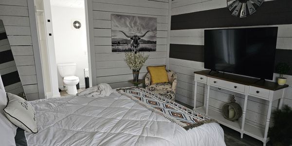 Private bathroom with stand up shower