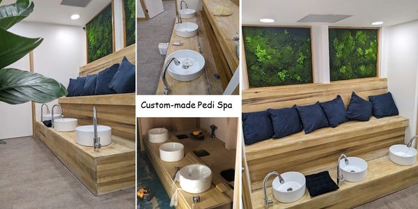 custom made beauty salon furniture, designed at our salon equipment center