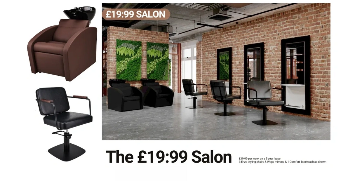 interior of a furnished beauty hairdressing salon purchased through salon finance