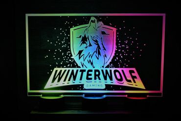 large rectangle led lit battery operated table top sign with custom logo