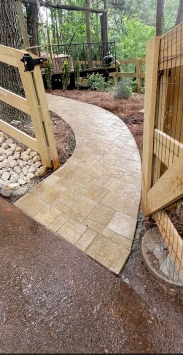 Paver Path in this serene backyard design.