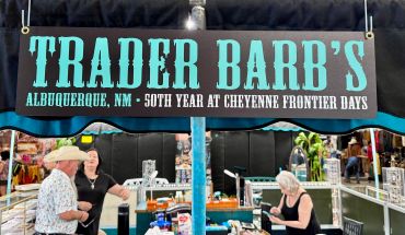 Trader Barb's booth at Cheyenne Frontier Days in Albuquerque.