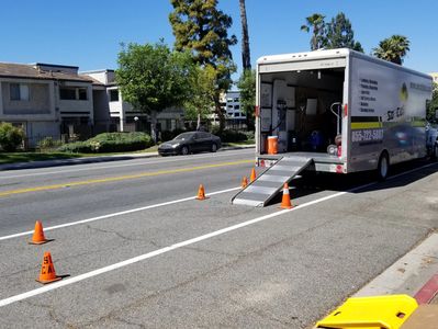 Moving truck in the street Moreno Valley, Riverside, Beaumont, Corona, Hemet