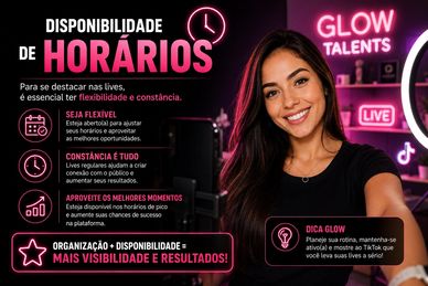 Dicas para flexibilidade e constância em horários de lives.