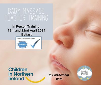 Flyer with details of Baby Massage Teacher Training