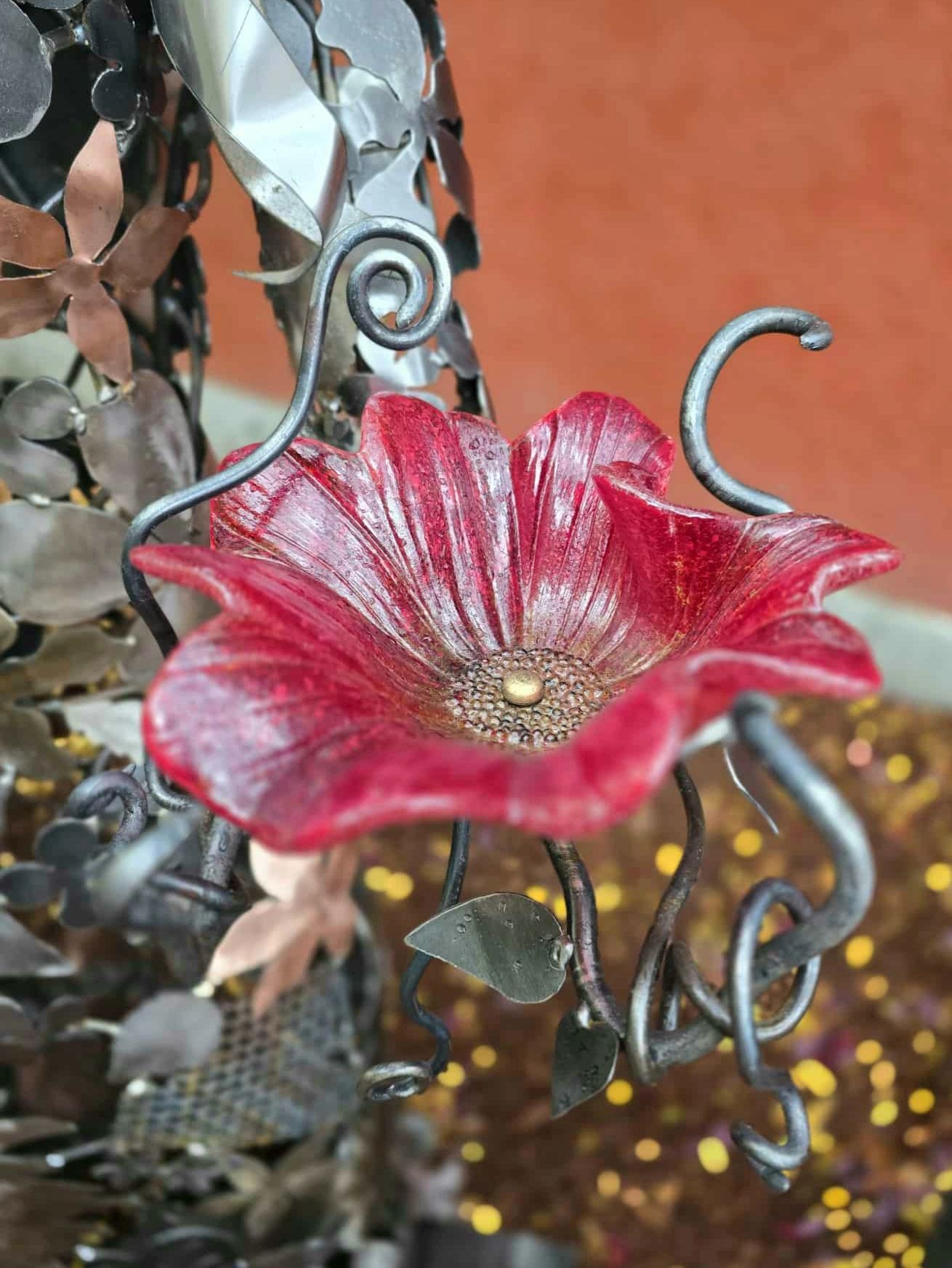 Fused glass flower bowl by laura jean newby