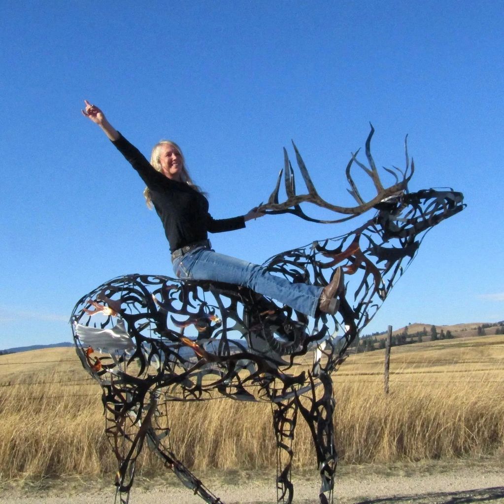 Montana Bull Elk Sculpture by Laura Jean Welding, wildlife-inspired artistry.