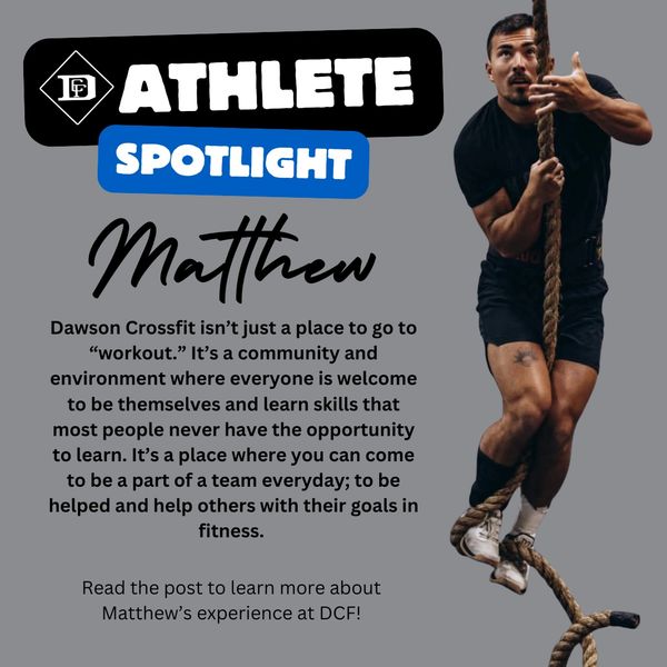 Matthew, a CrossFit athlete, is climbing a rope during a workout.