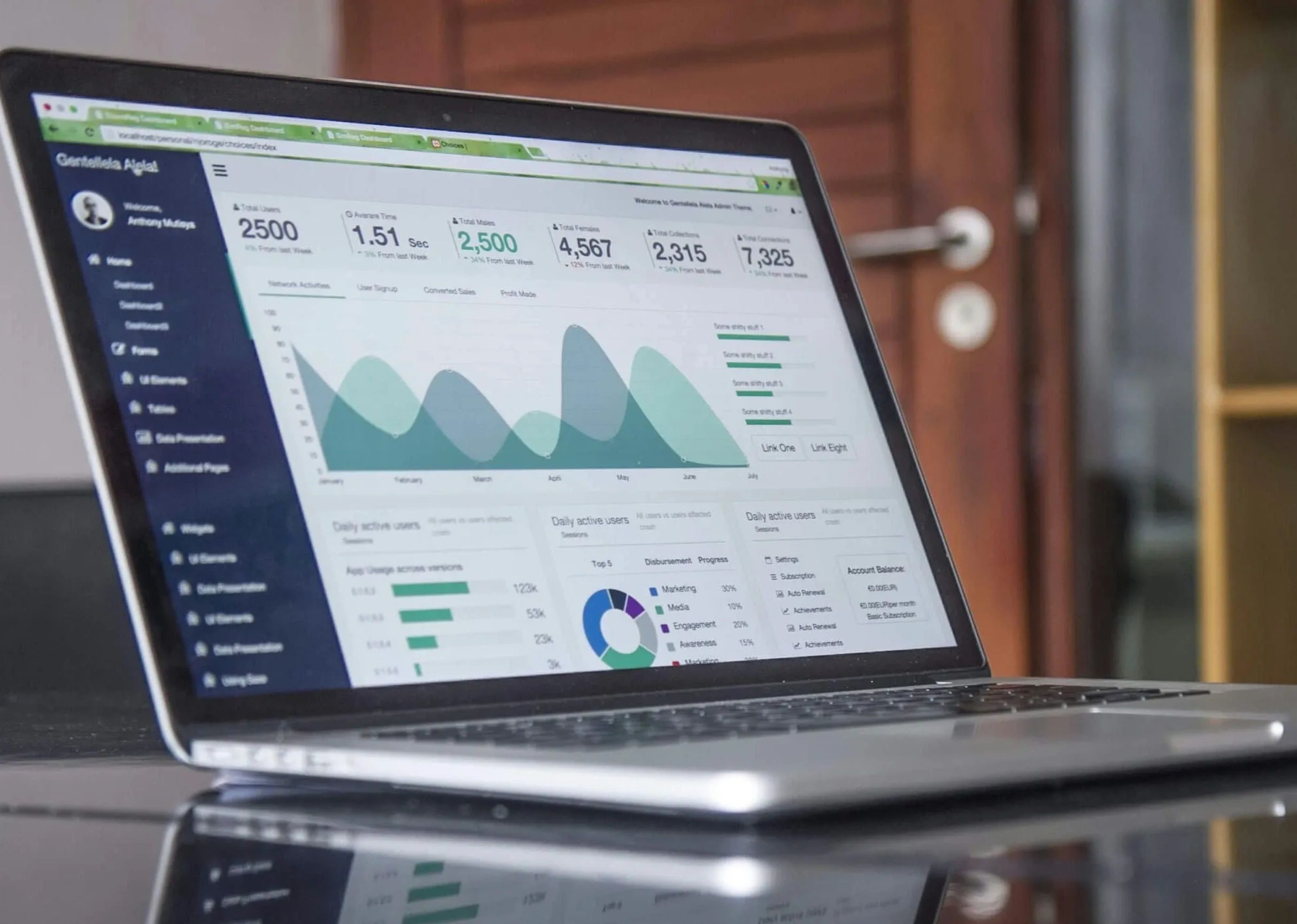 Image of laptop showing digital marketing analytics
