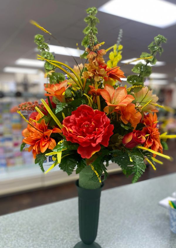 Fall Cemetery Vase