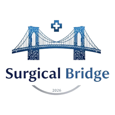Logotipo de Surgical Bridge com uma ponte digital.