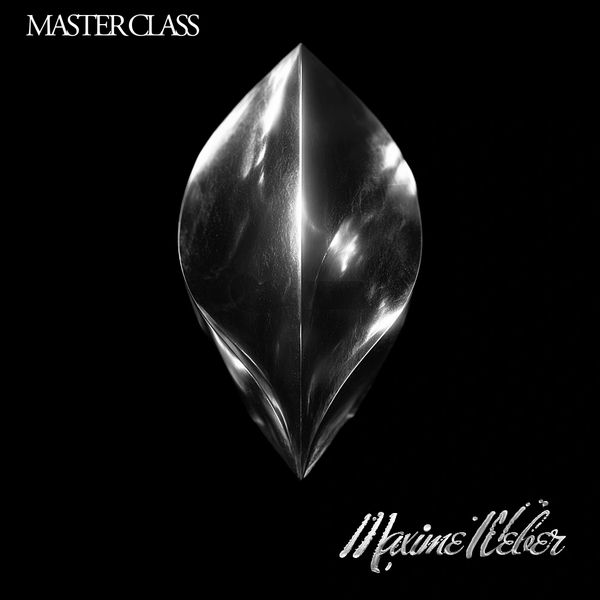 Shiny golden abstract sculpture with 'MASTERCLASS' and 'Maxime Meller' text on black background.