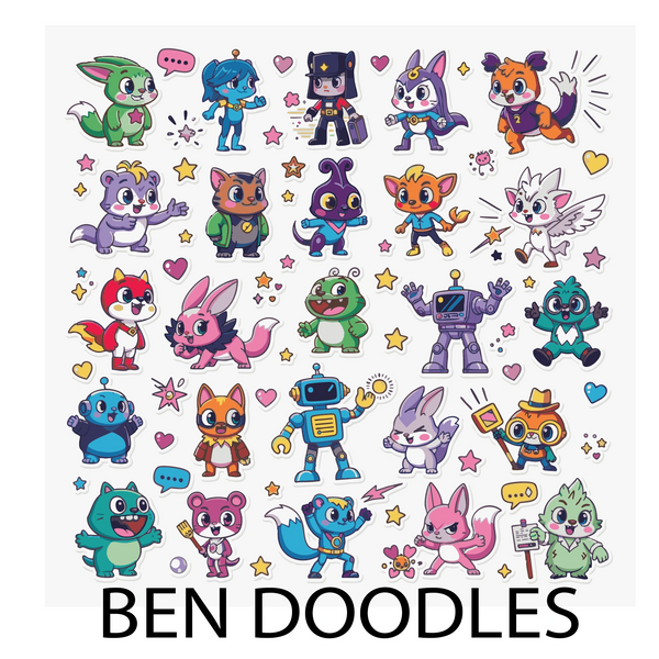 Cute Ben doodles vector