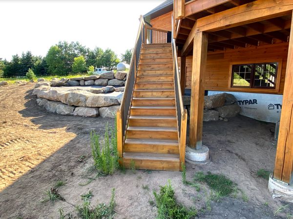 Retaining wall project in Chisago County designed and created by Sunrise Landscaping & Excavating. 