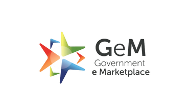 Colorful star-shaped logo with 'GeM Government e Marketplace' text.
