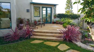 Flagstone steps and flagstone patio