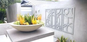 Modern design with succulents. Front entry design