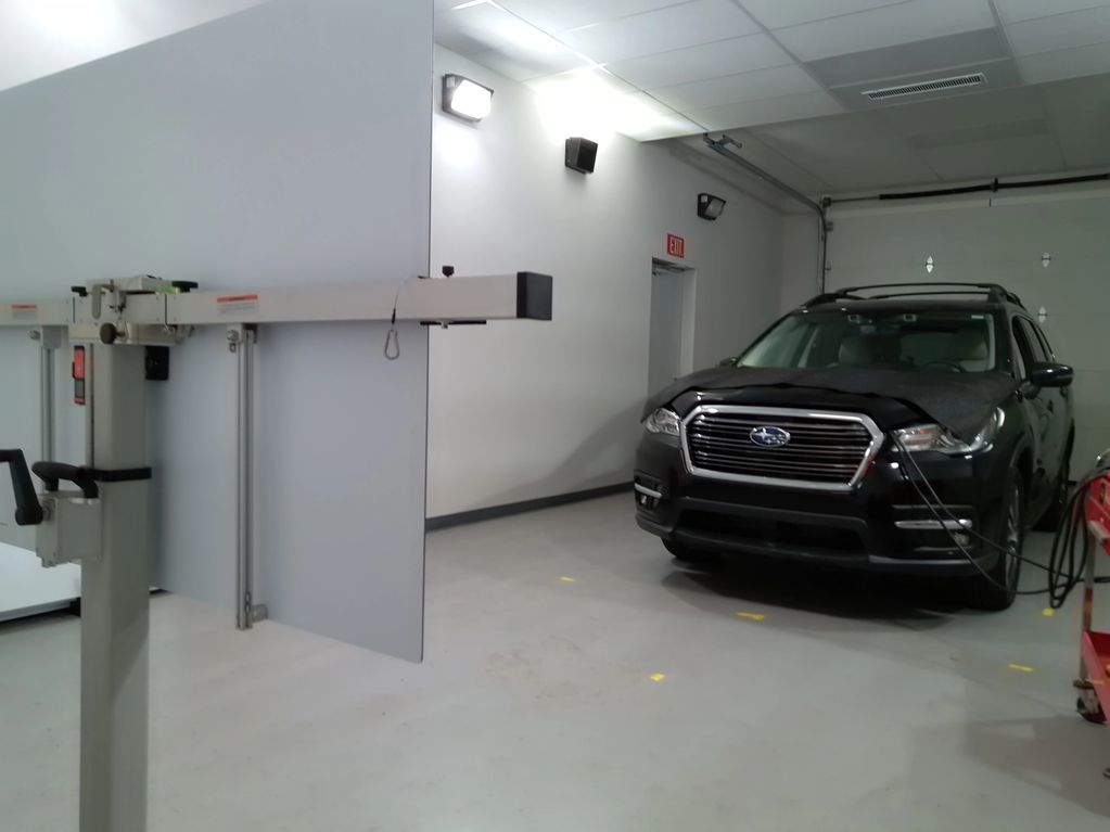 Performing an eyesight calibration on a Subaru.