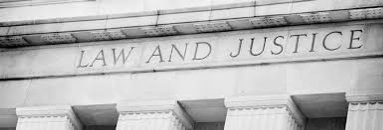 Law and Justice is written as name of building