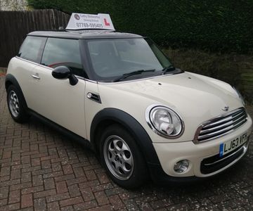 This is the Mini Cooper tuition car used for your driving lessons