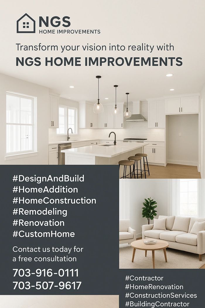 Modern kitchen and living room showcasing NGS Home Improvements' renovation expertise.