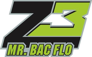 Logo with text 'Z3 MR. BAC FLO' in black and green.