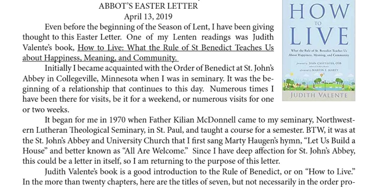 letter from the abbot