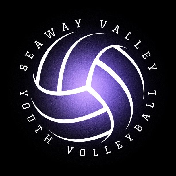 Seaway Valley Youth Volleyball logo with a purple gradient volleyball.