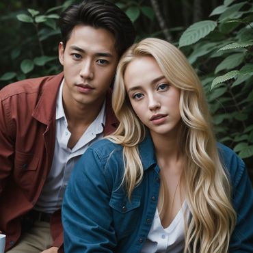 Contemporary Romance book characters Cassandra Steel & Xuan, in Fated to Love You.