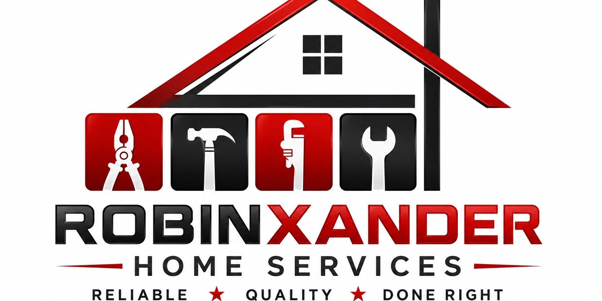 Logo of RobinXander Home Services with tools and a house roof.
