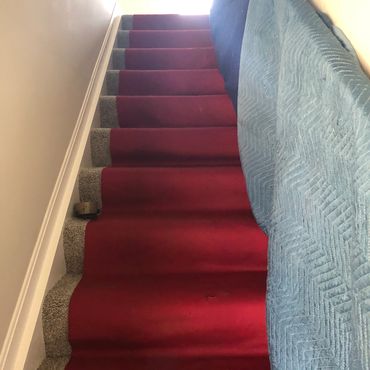 Carpet protection. Railing protection. Movers that care, take the time to do this :)