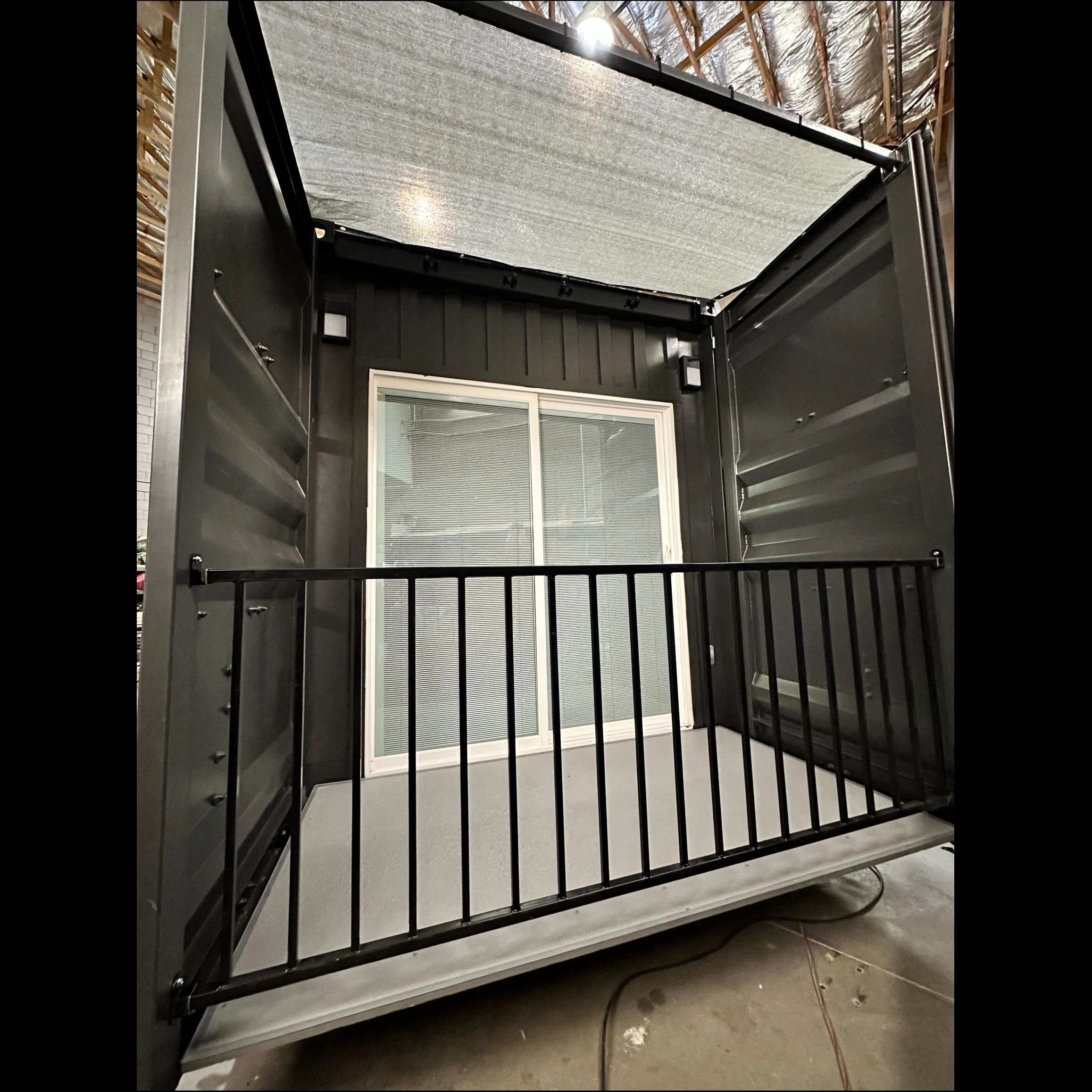 prefab shipping container home patio