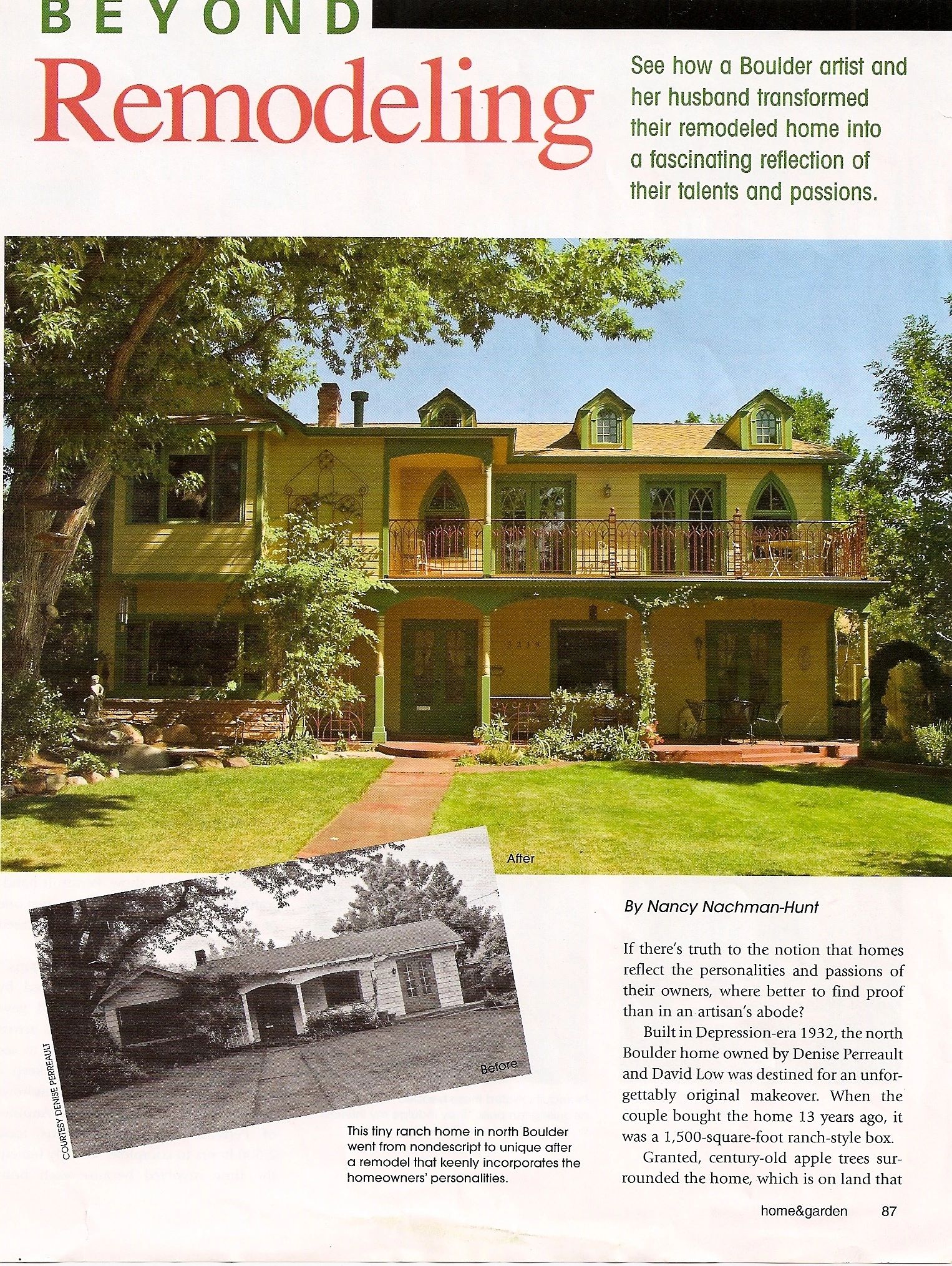 Boulder Home & Garden Magazine article, featuring Denise's site-specific art created for her home.
