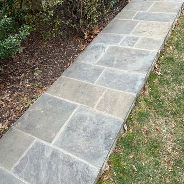 Pressure washed sidewalk