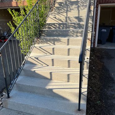 Pressure washed steps