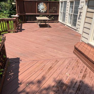 Pressure washed deck
