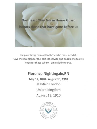 Northeast Ohio Nurse Honor Guard program cover