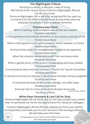 Nightingale Tribute poem and service outline