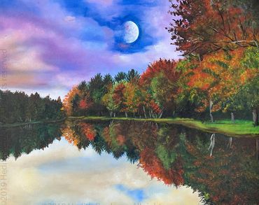 fall season scene landscape oil painting