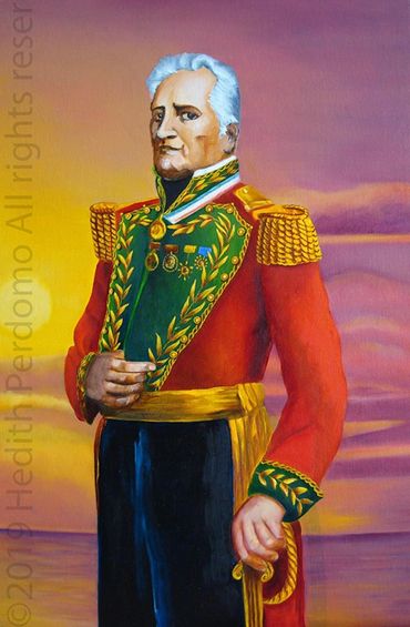historic figure army general south america portrait oil painting