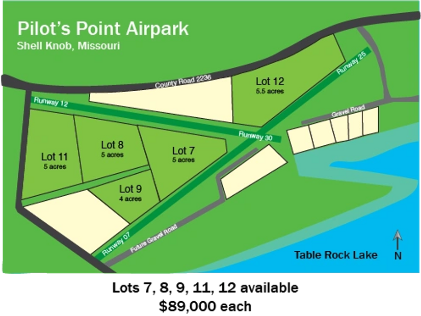 Pilot's Point Airpark, Lots Available, Prices, Plat