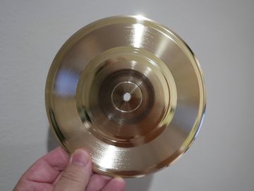 custom gold silver platinum award vinyl record 7" blank or with optional printed center label